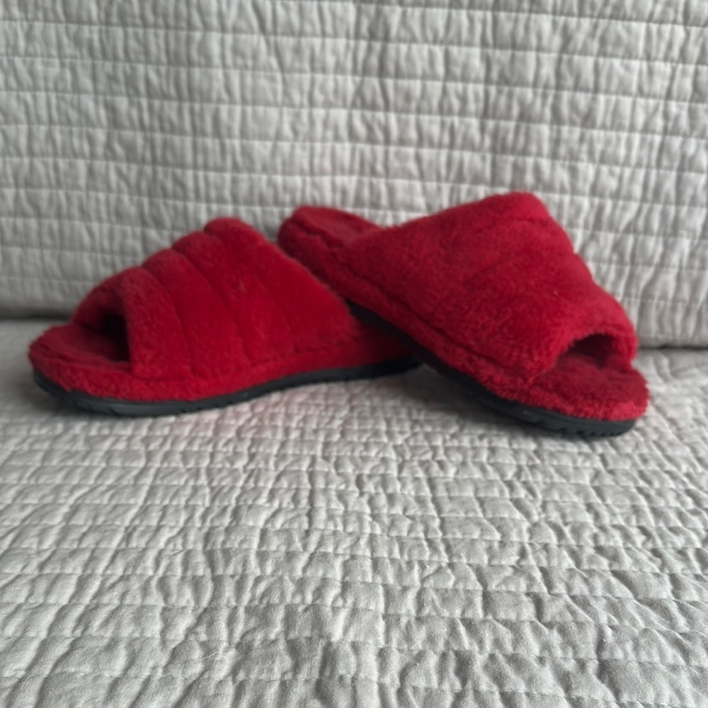 UGG Fluff You Red Fuzzy Slide Slippers